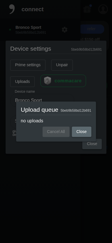 Upload queue modal mobile